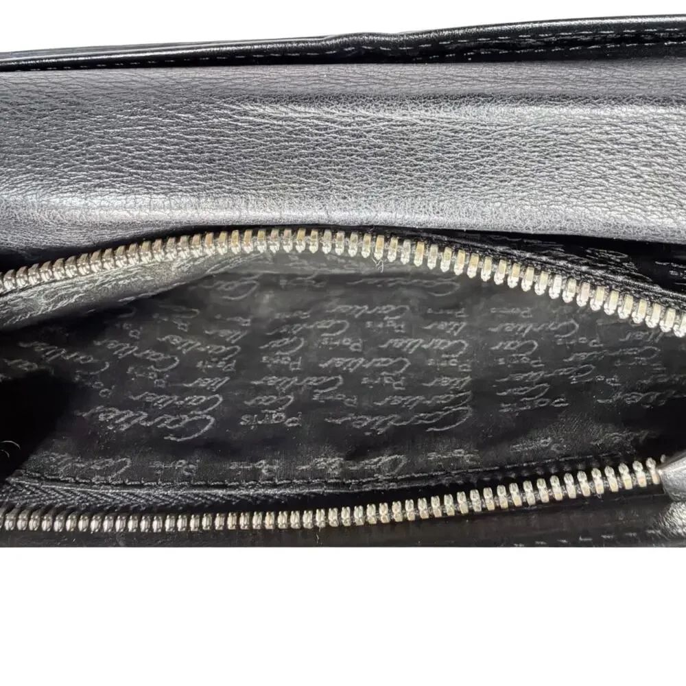 Cartier Black Leather Bifold Wallet – 12 Card Slots, Zip Coin Compartment